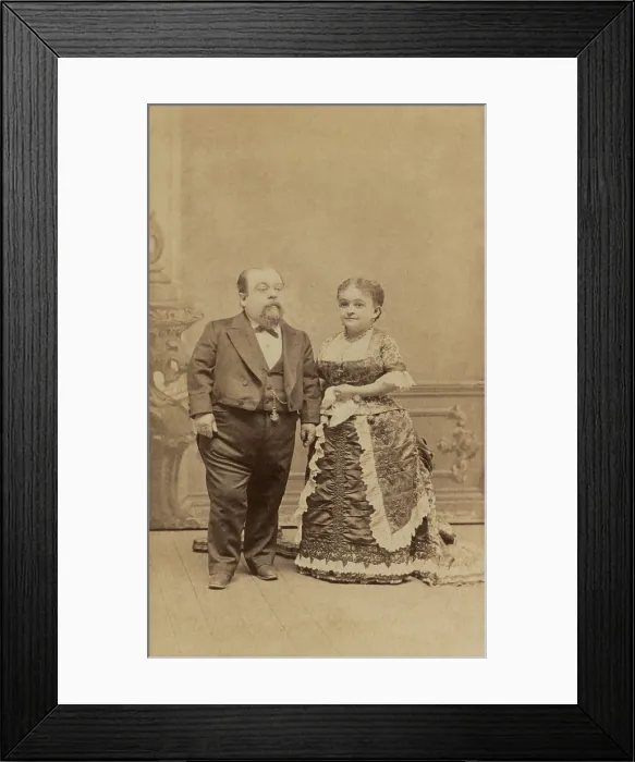 Framed Print : Charles Stratton General Tom Thumb with his wife of 20 years, Lavinia Warren, ca. 1880-1883. The couple married in 1863 and performed until retiring in 1872