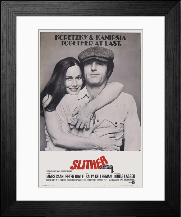 Framed Print : SLITHER, US poster art, from left: Sally Kellerman, James Caan, 1973