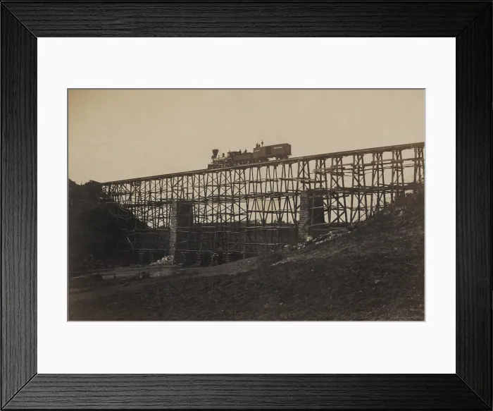 Framed Print : This military railroad bridge across Potomac Creek was rebuilt in May in 1862