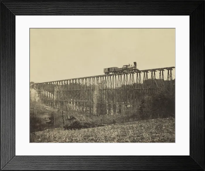 Framed Print : Cedar Creek Bridge as it was rebuilt by Union army engineers after it was burned by Confederate Troops on April 14, 1865 Framed Print : Cedar Creek Bridge as it was rebuilt by Union army engineers after it was burned by Confederate Troops on April 14, 1865
