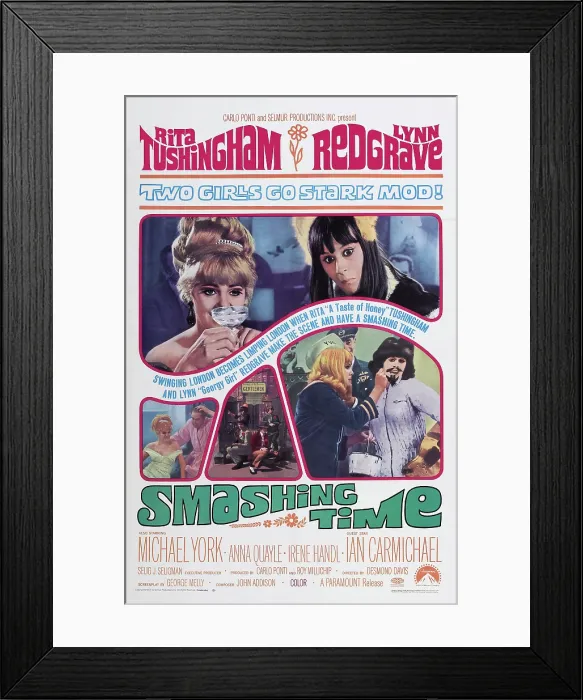 Framed Print : SMASHING TIME, US poster art, top from left: Lynn Redgrave, Rita Tushingham, 1967