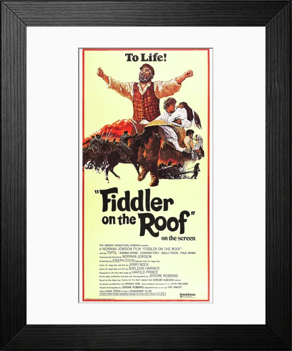 Framed Print : FIDDLER ON THE ROOF, US poster art, Topol, (center), 1971