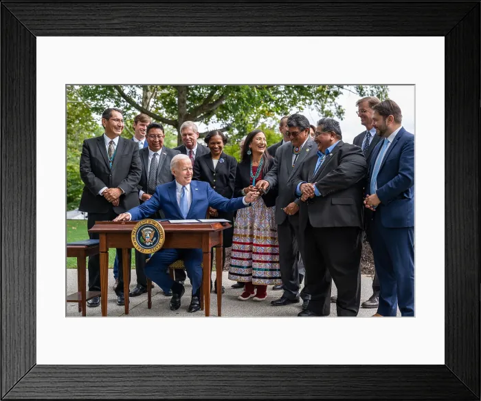 Framed Print : On Indigenous Peoples Day President Joe Biden signs proclamations to restore protected acreage removed by President Trump in 2017 from Bears Ears