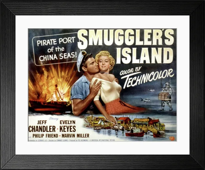 Framed Print : SMUGGLER'S ISLAND, Jeff Chandler, Evelyn Keyes, 1951
