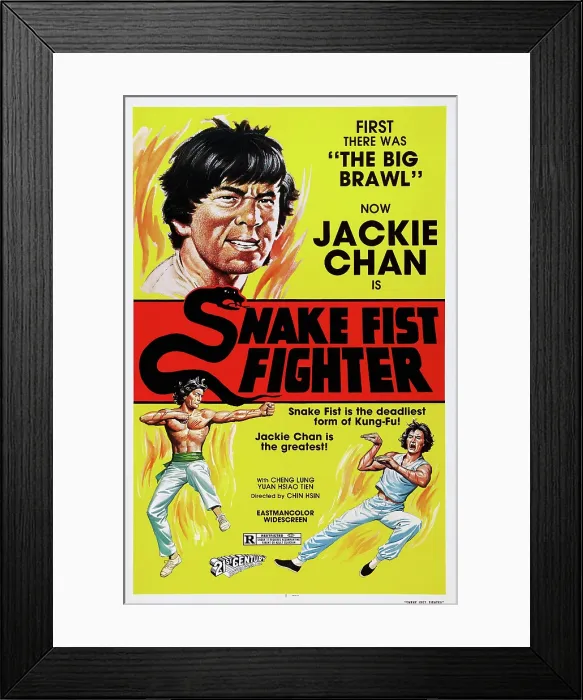 Framed Print : SNAKE FIST FIGHTER, (aka LAST TIGER FROM CANTON aka LITTLE TIGER OF CANTON aka MASTER WITH CRACKED FINGERS aka STRANGER IN HONG KONG), Jackie Chan, 1971