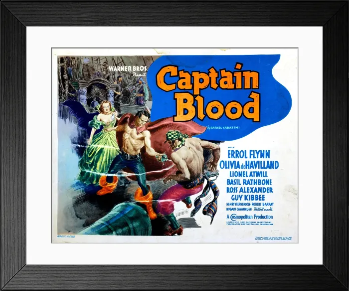 Framed Print : CAPTAIN BLOOD, Olivia de Havilland, Errol Flynn, 1935 Framed Print : CAPTAIN BLOOD, Olivia de Havilland, Errol Flynn, 1935