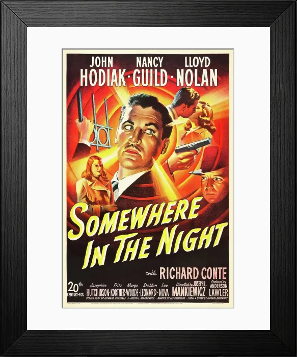Framed Print : SOMEWHERE IN THE NIGHT, Nancy Guild, John Hodiak, 1946. TM and Copyright 20th Century Fox Film Corp. All rights reserved. Courtesy: Everett Collection