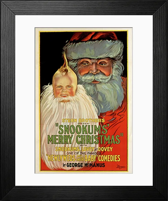 Framed Print : SNOOKUMS MERRY CHRISTMAS, Snookums, Lawrence McKeen, 1922