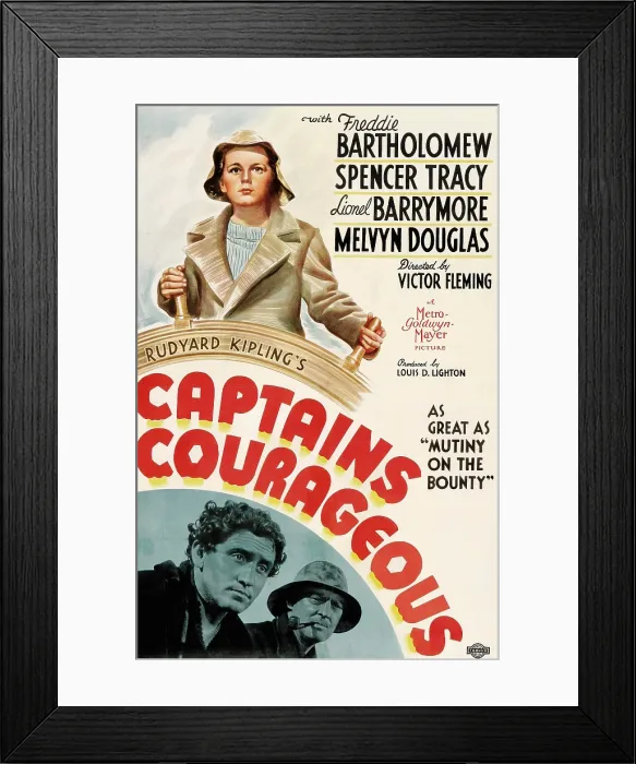 Framed Print : CAPTAINS COURAGEOUS, Freddie Bartholomew, Spencer Tracy, Lionel Barrymore, 1937