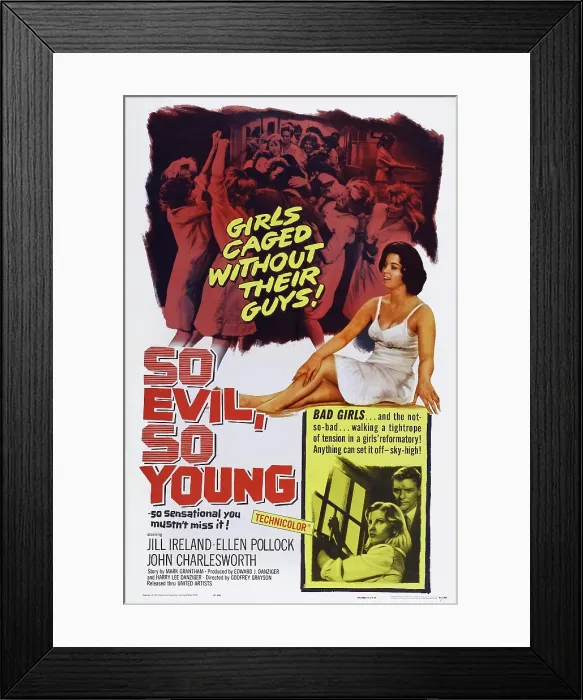Framed Print : SO EVIL, SO YOUNG, US poster, bottom from left: Jill Ireland, John Charlesworth, 1961 Framed Print : SO EVIL, SO YOUNG, US poster, bottom from left: Jill Ireland, John Charlesworth, 1961
