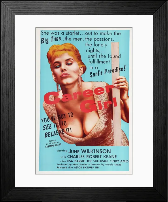 Framed Print : CAREER GIRL, US poster art, June Wilkinson, 1960 Framed Print : CAREER GIRL, US poster art, June Wilkinson, 1960