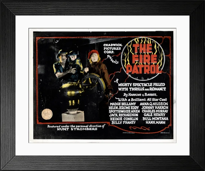 Framed Print : THE FIRE PATROL, from left, Will Jeffries, Dick Brandon, Anna Q. Nilsson, 1924