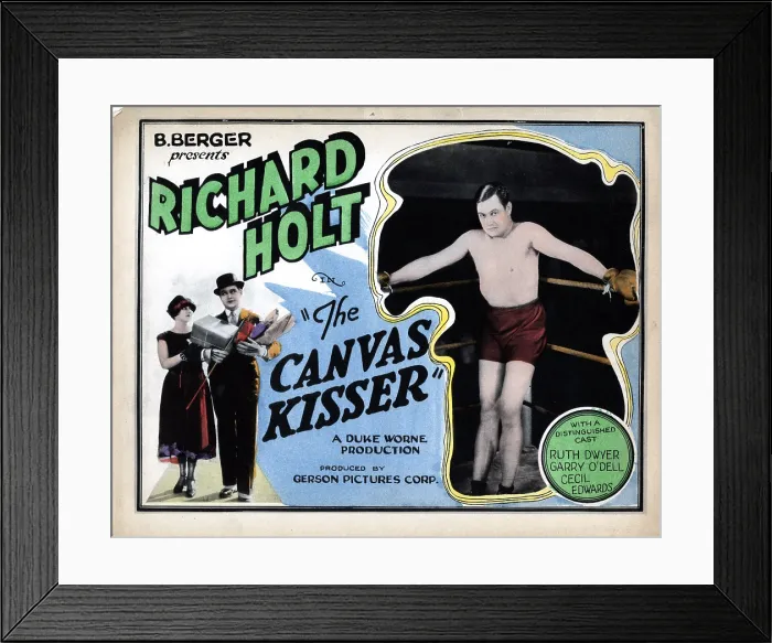 Framed Print : THE CANVAS KISSER, from left, Ruth Dwyer, Richard Holt, (aka Ashton Dearholt), 1925