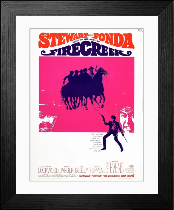 Framed Print : FIRECREEK, US poster, bottom from left: Henry Fonda, James Stewart (twice), 1968