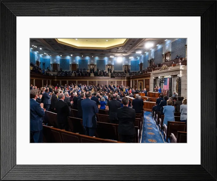 Framed Print : President Joe Biden received a standing ovation from Republicans and Democrats when he declared, The answer is not to defund the police, during his State of the Union address Framed Print : President Joe Biden received a standing ovation from Republicans and Democrats when he declared, The answer is not to defund the police, during his State of the Union address