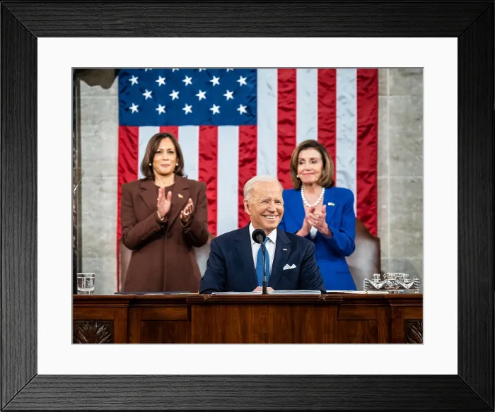 Framed Print : President Joe Biden delivers his State of the Union address to a joint session of Congress, March 1, 2022 Framed Print : President Joe Biden delivers his State of the Union address to a joint session of Congress, March 1, 2022