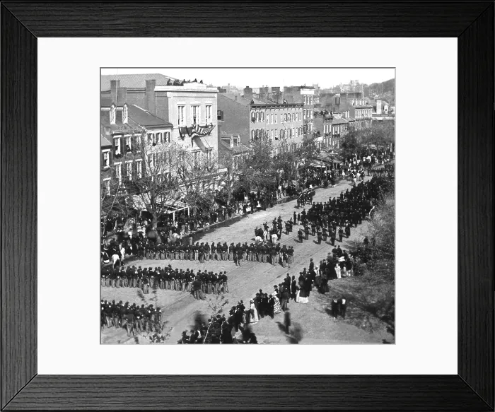 Framed Print : Grand Review of the Armies, May 23-24, 1865. Union soldiers parade in formation on Pennsylvania Avenue, Washington, DC
