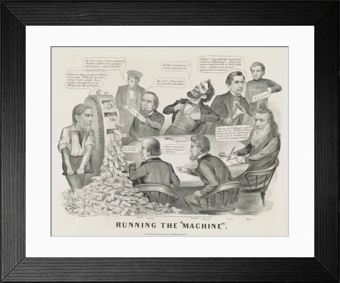 Framed Print : Political cartoon depicts Lincoln's second Treasury Secretary Framed Print : Political cartoon depicts Lincoln's second Treasury Secretary