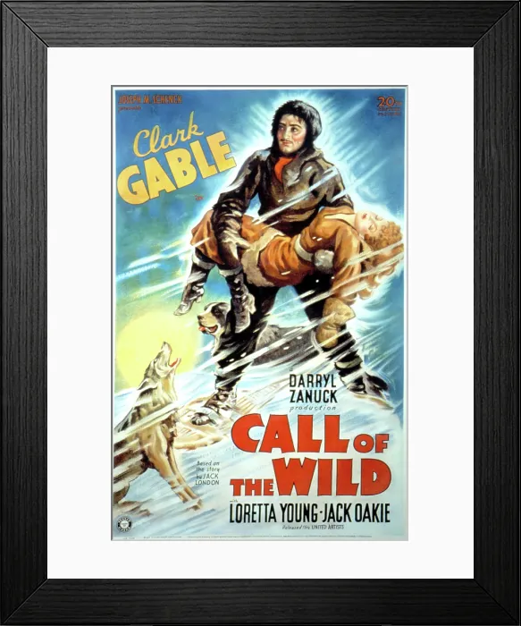 Framed Print : THE CALL OF THE WILD, Clark Gable, Loretta Young, 1935. TM and copyright (c) 20th Century Fox Film Corp. All rights reserved. Courtesy: Everett Collection