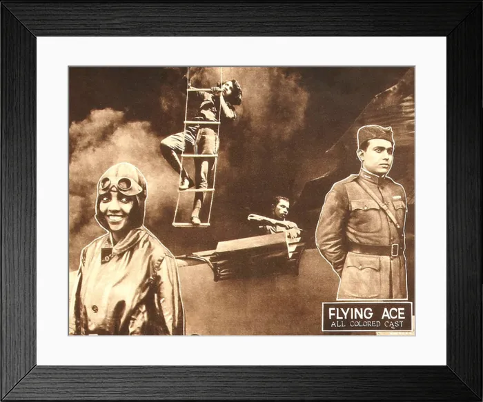 Framed Print : THE FLYING ACE, left: Kathryn Boyd, right: Lawrence Griner on lobbycard, 1926