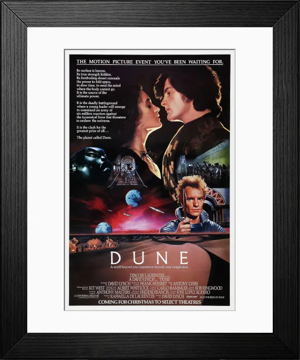 Framed Print : DUNE, US poster, from top left: Sean Young, Kyle MacLachlan, (bottom right) Sting, 1984. Universal / courtesy Everett Collection