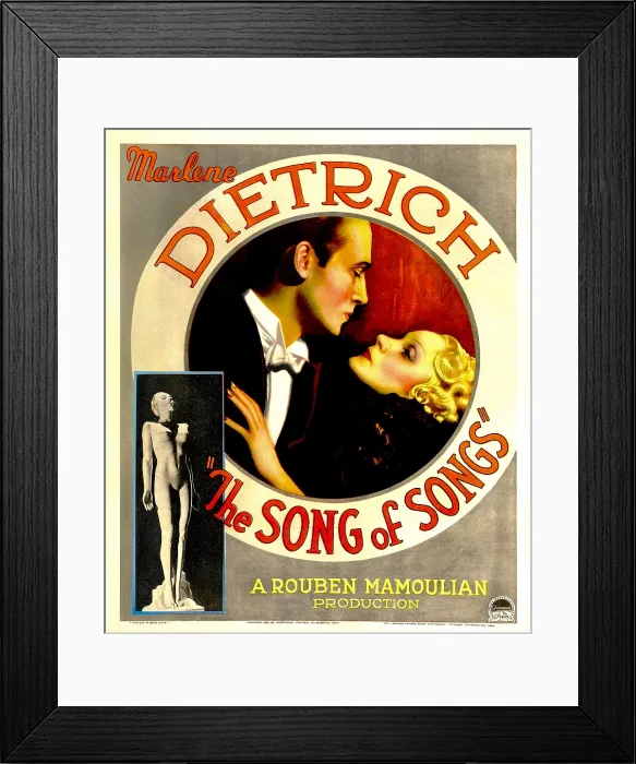 Framed Print : THE SONG OF SONGS, Marlene Dietrich, Brian Aherne on midget window card, 1933
