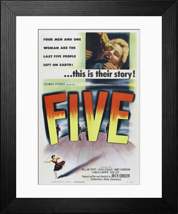 Framed Print : FIVE, US poster art, 1951 Framed Print : FIVE, US poster art, 1951