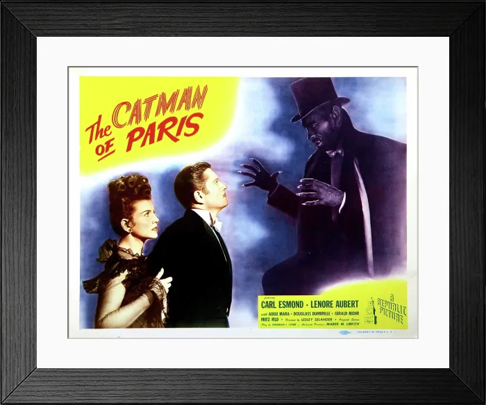 Framed Print : THE CATMAN OF PARIS, from left, Lenore Aubert, Carl Esmond, Robert Wilke, 1946