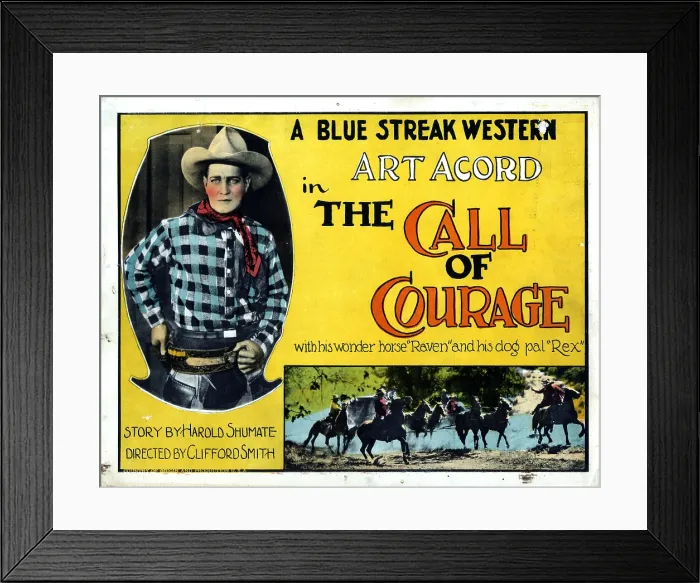 Framed Print : THE CALL OF COURAGE, Art Acord, 1925