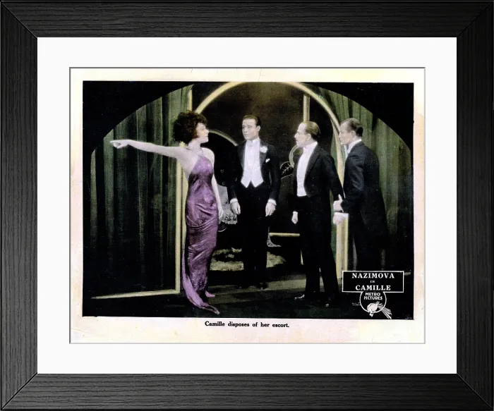 Framed Print : CAMILLE, US lobbycard, Nazimova, Rudolph Valentino, 1921