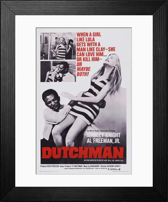 Framed Print : DUTCHMAN, top l-r: Shirley Knight, Al Freeman Jr. bottom l-r: Al Freeman, Jr. Shirley Knight on poster art, 1967