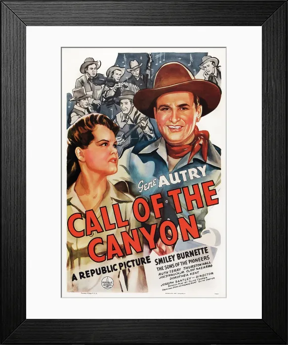 Framed Print : CALL OF THE CANYON, U.S. poster, from left: Ruth Terry, Gene Autry, 1942