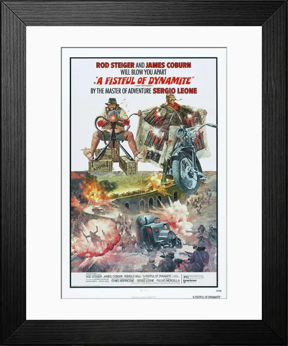 Framed Print : DUCK, YOU SUCKER, (aka A FISTFUL OF DYNAMITE), Rod Steiger, James Coburn, 1971