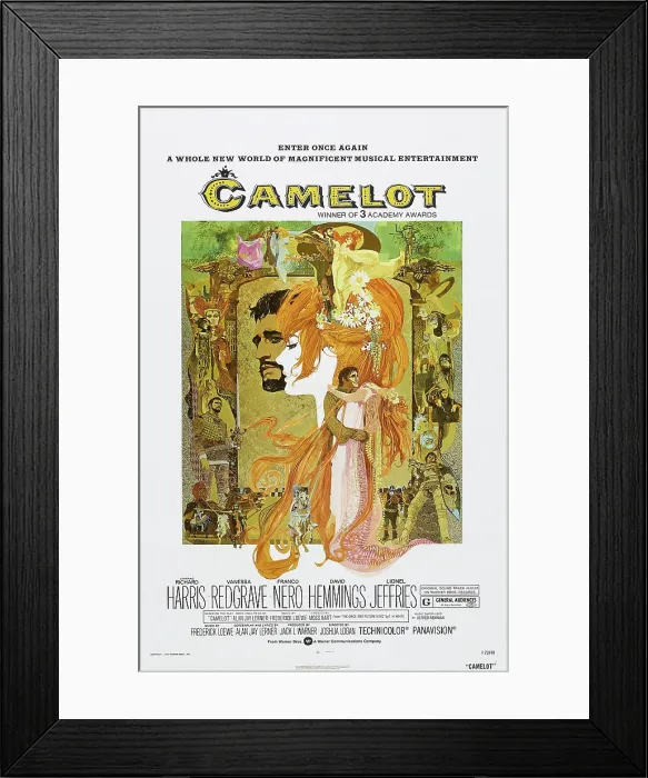 Framed Print : CAMELOT, US Poster, Richard Harris, Vanessa Redgrave, 1967