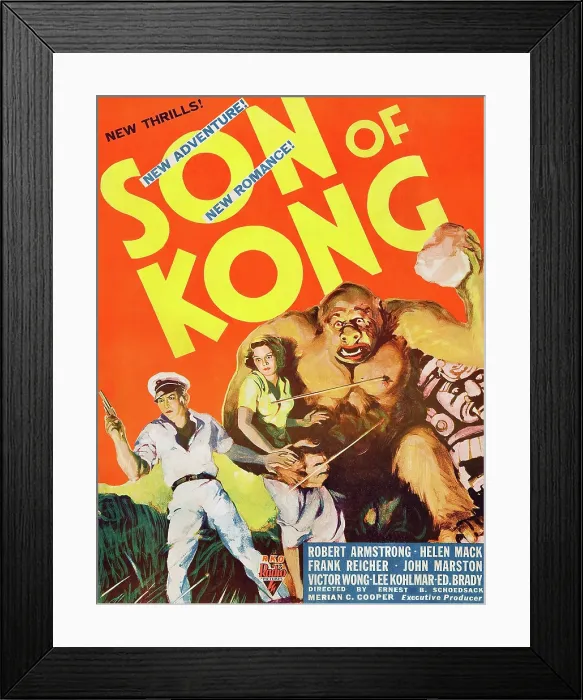 Framed Print : THE SON OF KONG, Robert Armstrong, Helen Mack on window card, 1933 Framed Print : THE SON OF KONG, Robert Armstrong, Helen Mack on window card, 1933