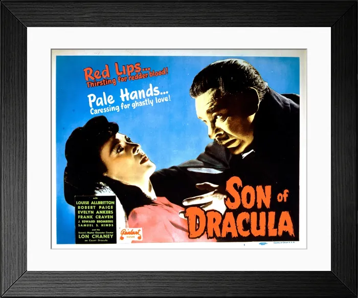 Framed Print : SON OF DRACULA, Louise Allbritton, Lon Chaney Jr. 1943