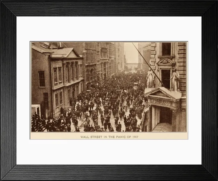 Framed Print : People fill Wall Street during the Panic of 1907