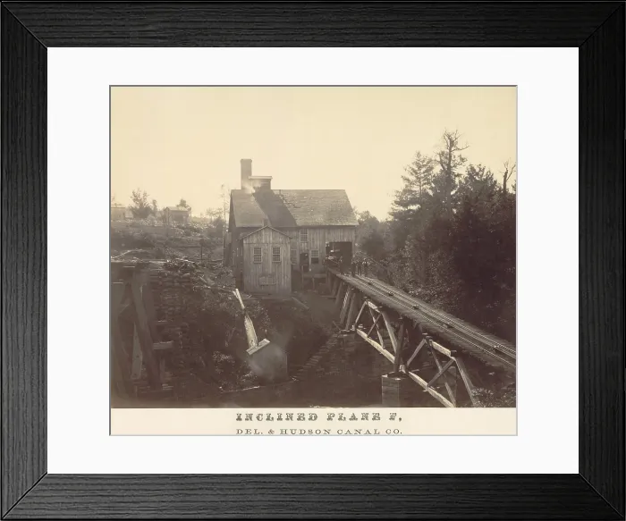 Framed Print : Inclined Plane F, of the Delaware and Hudson Canal Co. was photographed by Thomas H. Johnson around 1860