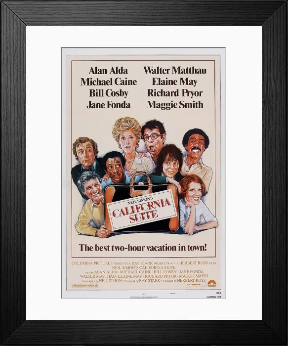 Framed Print : CALIFORNIA SUITE, U.S. poster art, from left: Alan Alda, Michael Caine, Bill Cosby, Jane Fonda, Walter Matthau, Elaine May, Richard Pryor, Maggie Smith, 1978