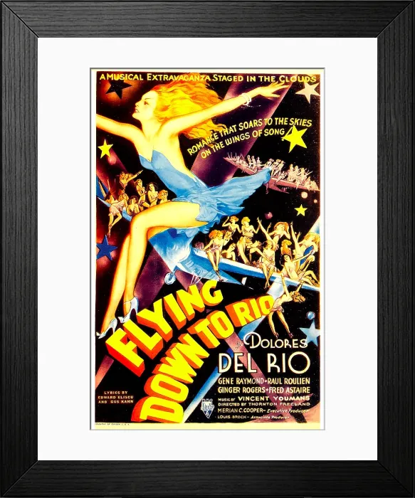 Framed Print : FLYING DOWN TO RIO, midget window card, 1933