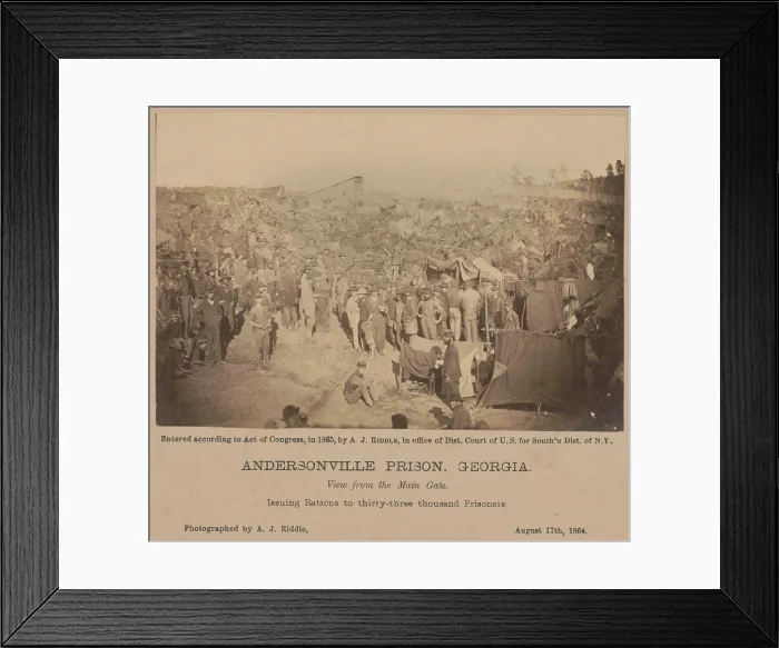 Framed Print : Andersonville Prison, Georgia, was photographed by A. J. Riddle, on August 17, 1864 Framed Print : Andersonville Prison, Georgia, was photographed by A. J. Riddle, on August 17, 1864