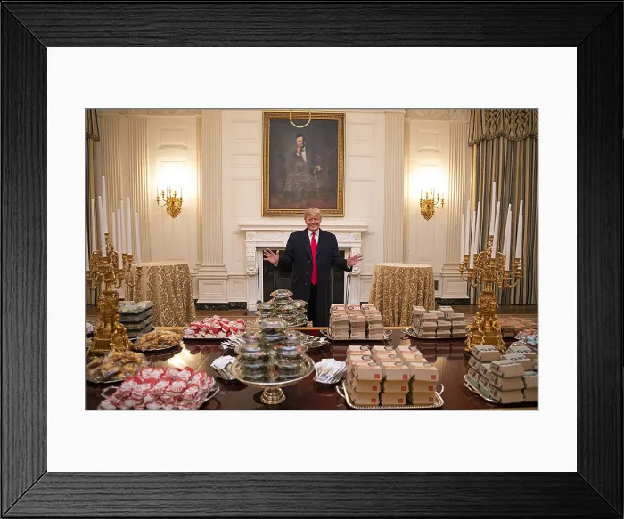 Framed Print : President Donald Trump welcomes the press to the State Dining Room, Jan. 14, 2019 Framed Print : President Donald Trump welcomes the press to the State Dining Room, Jan. 14, 2019