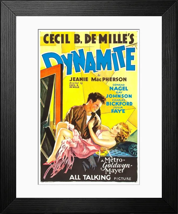 Framed Print : DYNAMITE, poster art, from left: Charles Bickford, Kay Johnson, 1929 Framed Print : DYNAMITE, poster art, from left: Charles Bickford, Kay Johnson, 1929