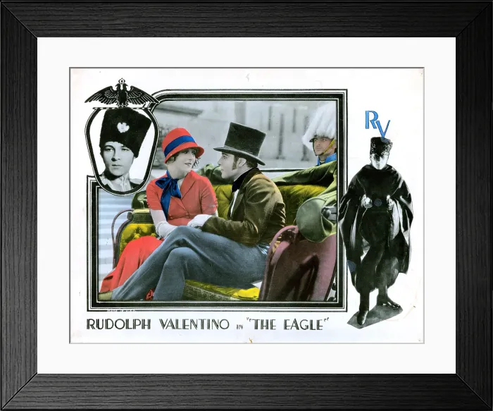 Framed Print : THE EAGLE, lobbycard, from left: Vilma Banky, Rudolph Valentino, 1925 Framed Print : THE EAGLE, lobbycard, from left: Vilma Banky, Rudolph Valentino, 1925