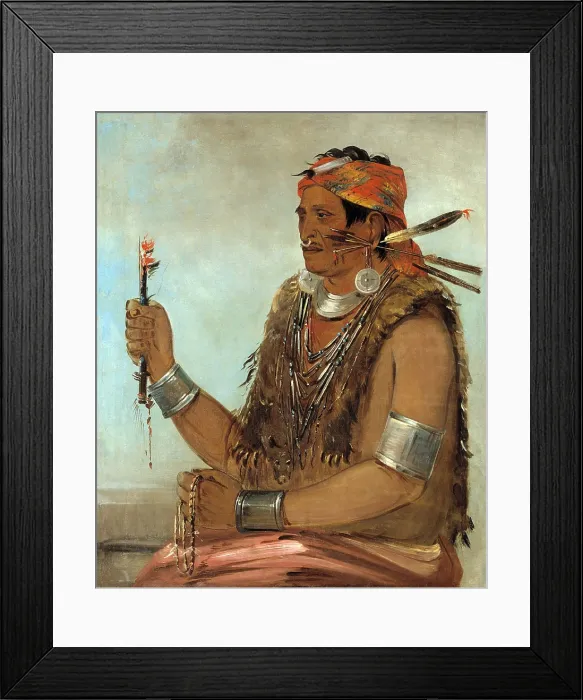 Framed Print : The Prophet, brother of Tecumseh, the Shawnee Chief, transformed himself from a lying, intriguing, lazy, drunken, braggart, into to a great shaman