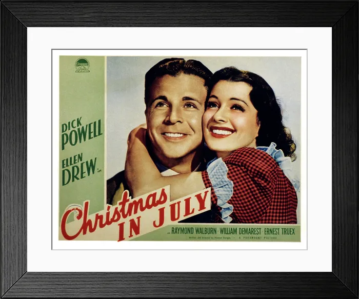 Framed Print : CHRISTMAS IN JULY, Dick Powell, Ellen Drew, 1940 Framed Print : CHRISTMAS IN JULY, Dick Powell, Ellen Drew, 1940