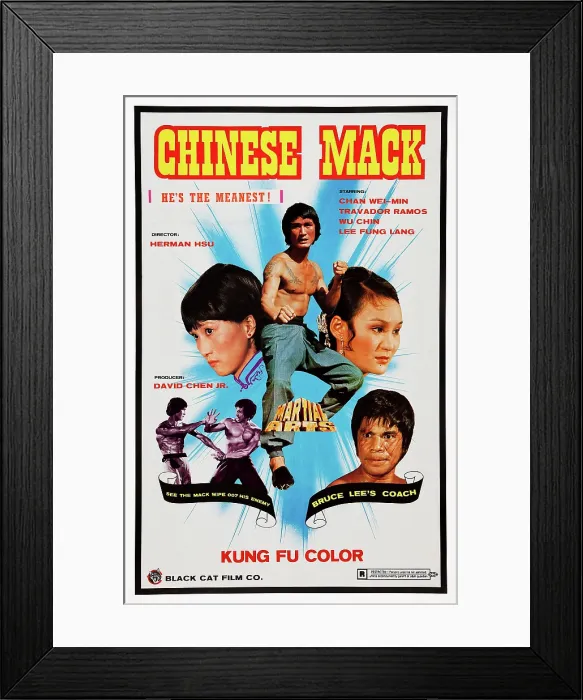 Framed Print : CHINESE MACK, (aka CHINESE GODFTHER, aka DA JIAO LONG), US poster art, Wa-Man Chan (center), 1974