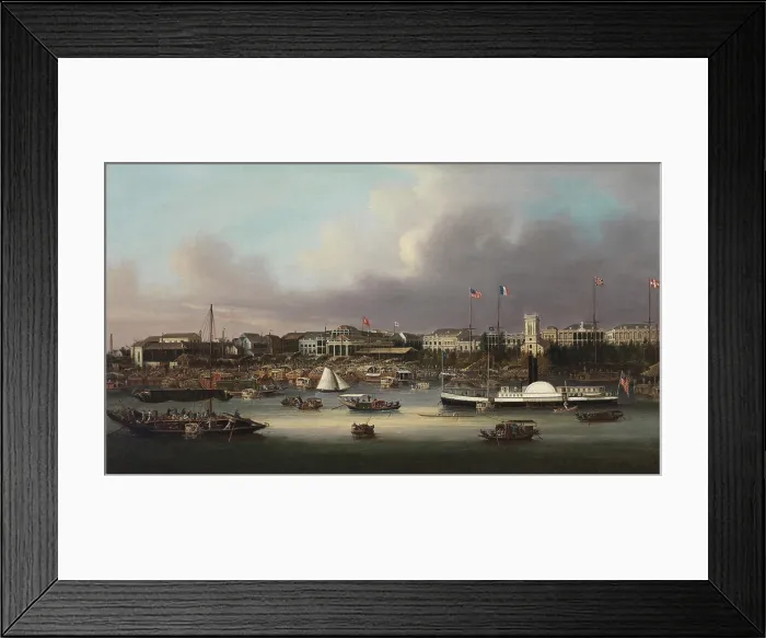 Framed Print : The Hongs of Canton, by an unknown artist, ca. 1847-1856