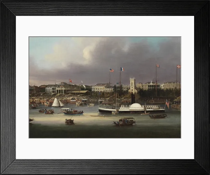 Framed Print : The Hongs of Canton, by an unknown artist, ca. 1847-1856, Detail Framed Print : The Hongs of Canton, by an unknown artist, ca. 1847-1856, Detail