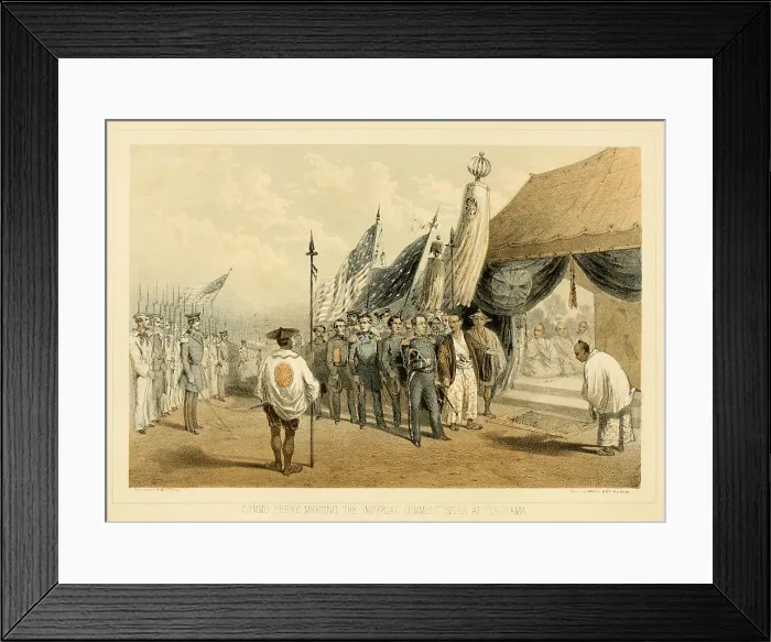 Framed Print : Commodore Perry meeting the Imperial Commissioners at Yokohama, March 8, 1854